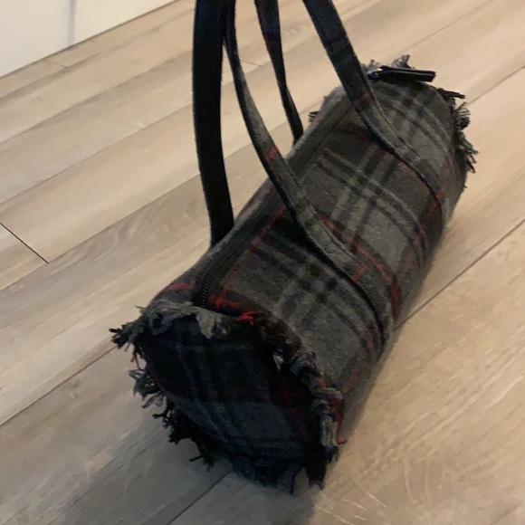 Red and Grey Plaid Polyester Purse - Picture 3 of 5